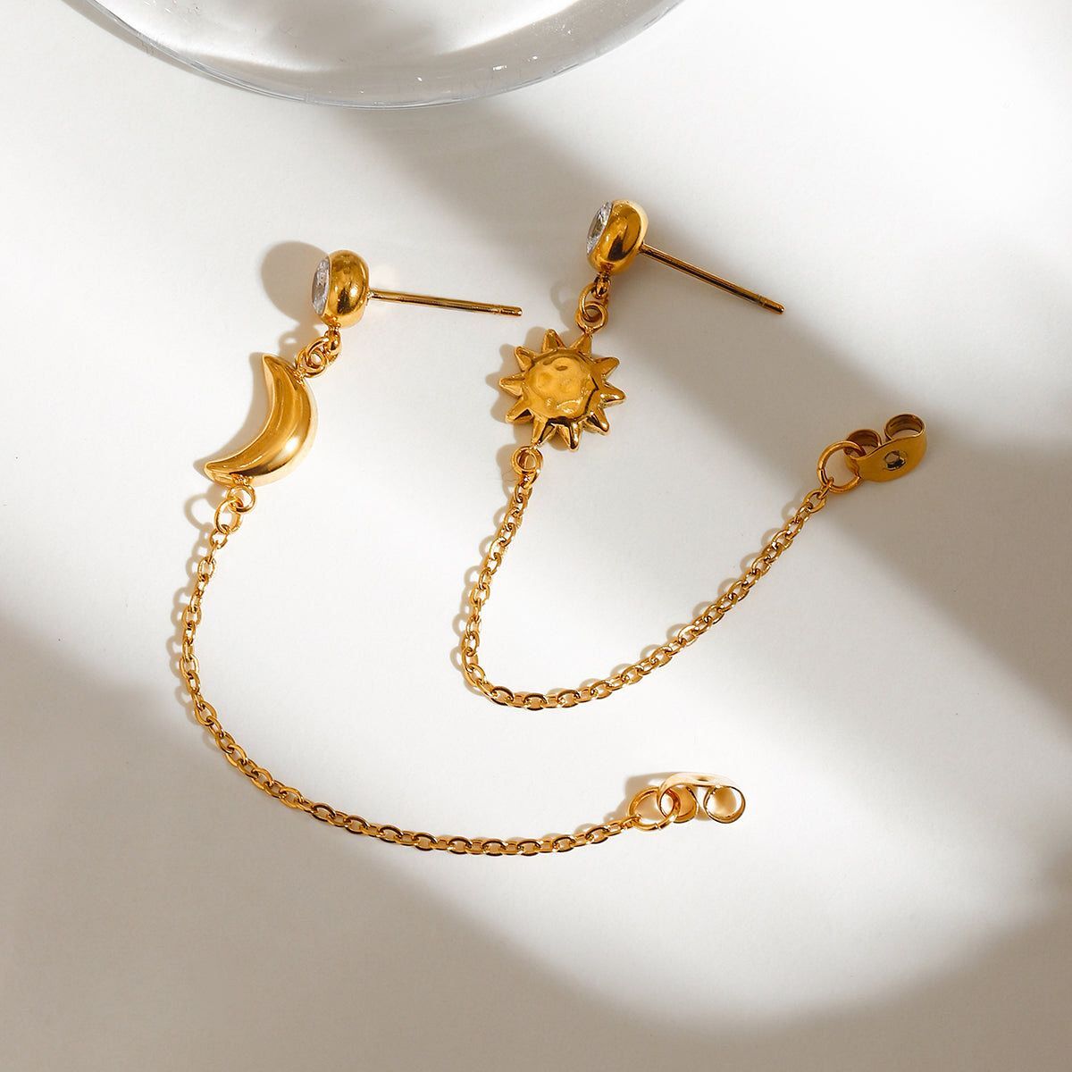 Celestial Chain Sun & Moon Gold Dangler