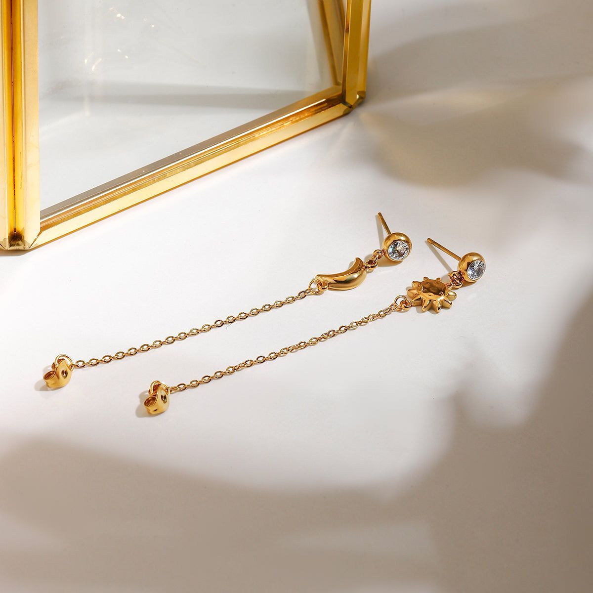 Celestial Chain Sun & Moon Gold Dangler