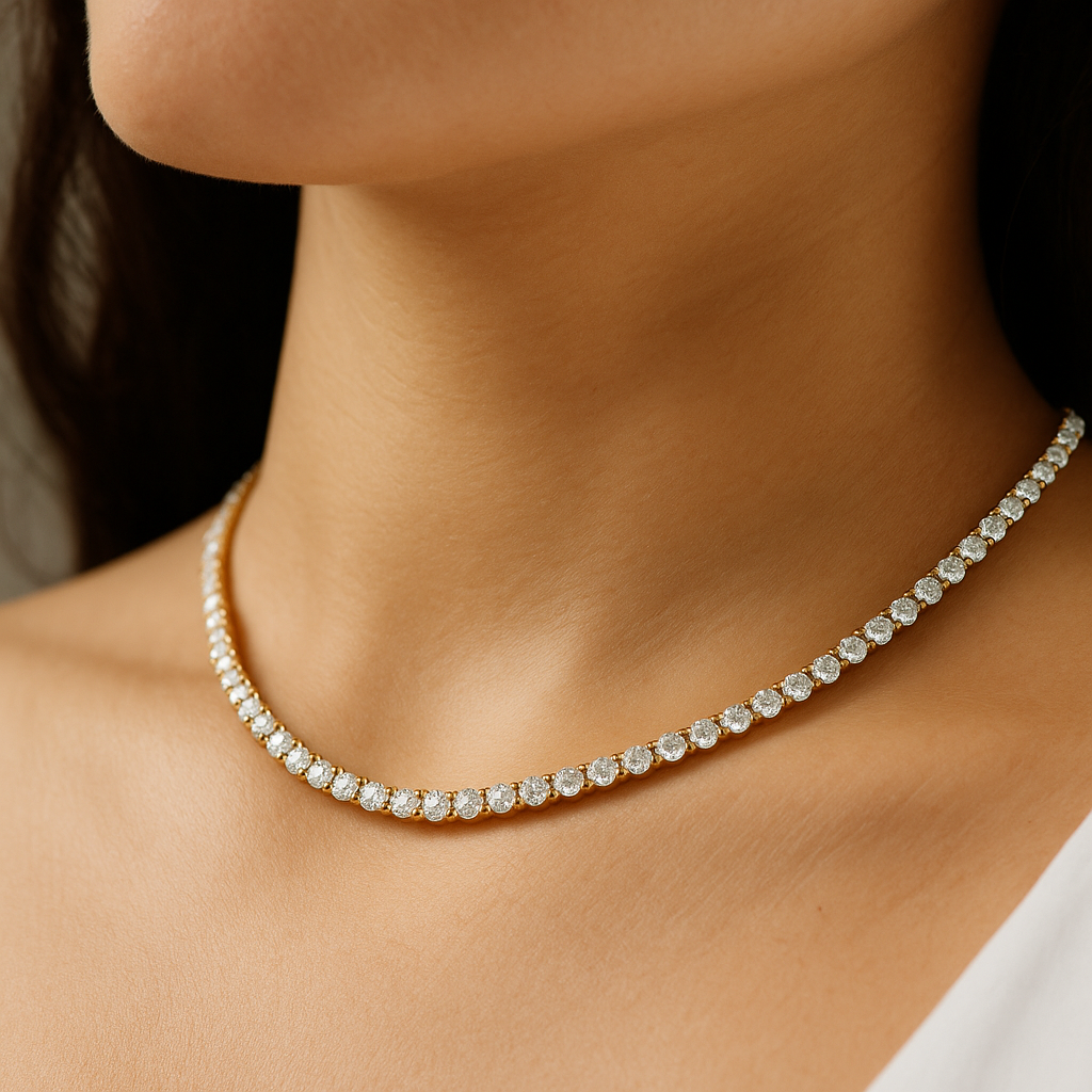 Ira Tennis Necklace And Bracelet Set For Women