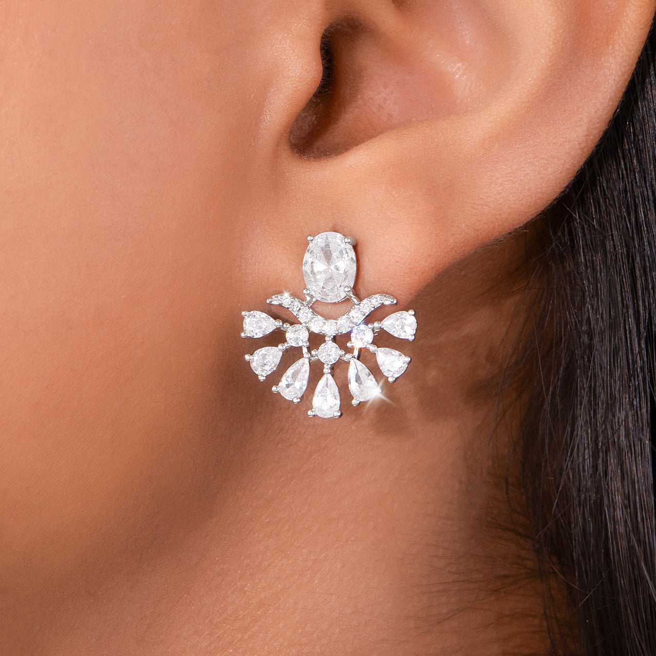 Party wear silver earrings for women