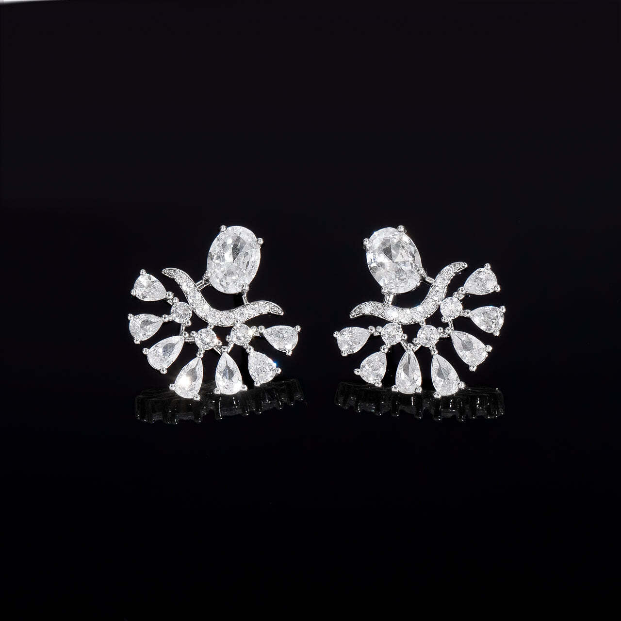 Pair of silver earrings