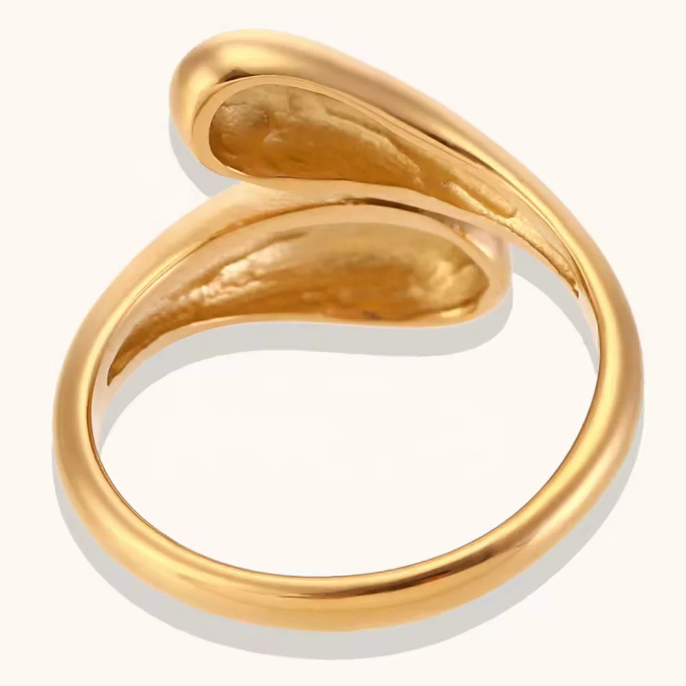 Open Curve Spiral Gold-Plated Minimalist Ring