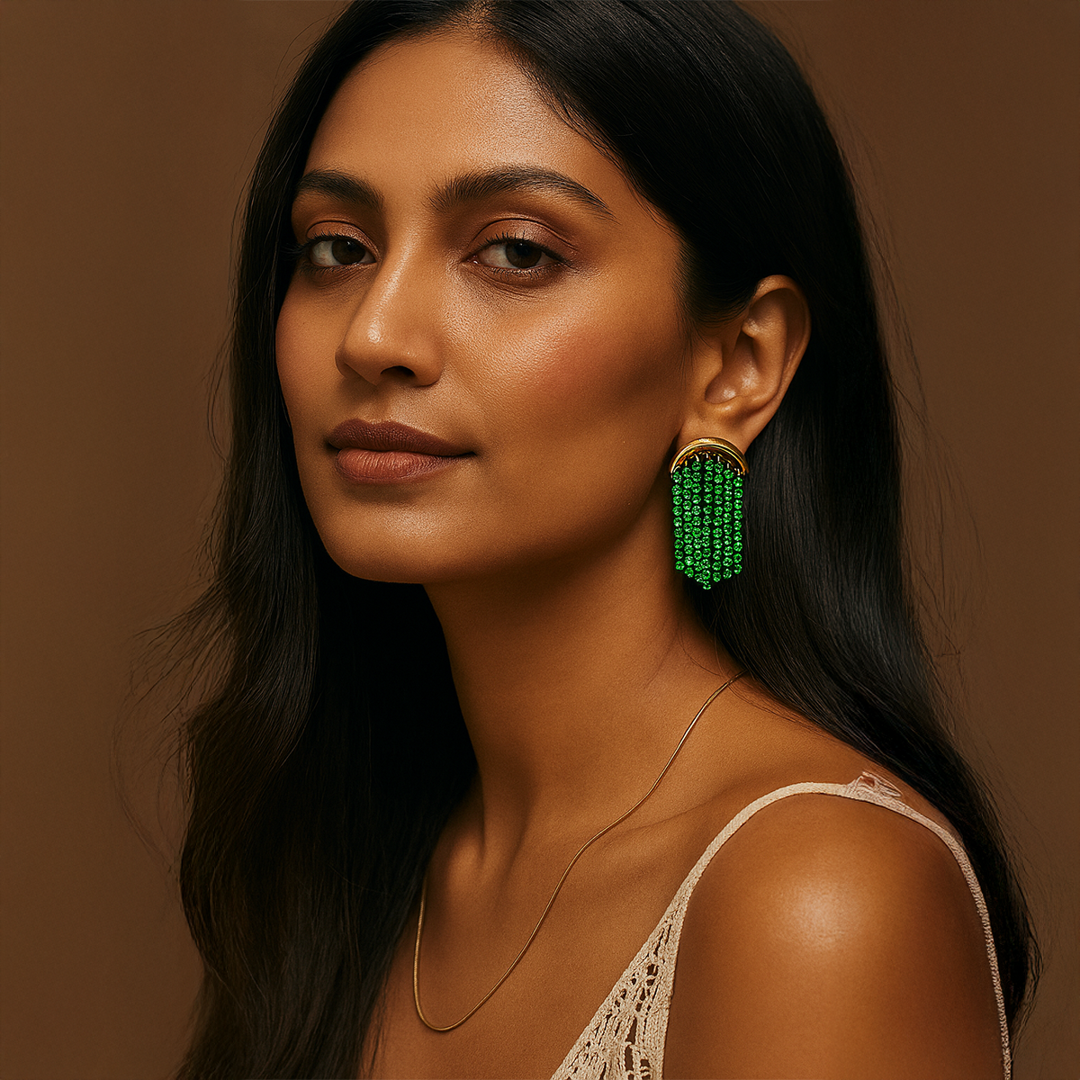 green beaded earrings 