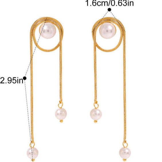 pearl chain Earrings