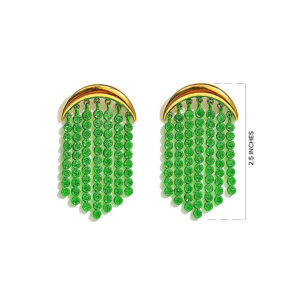 Beautiful green beaded earrings designed for Christmas celebrations. Perfect for holiday parties, winter outfits, and festive gifting.