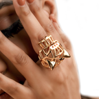 Koi Royal Bold Gold Panther Ring for Women - Amalfa