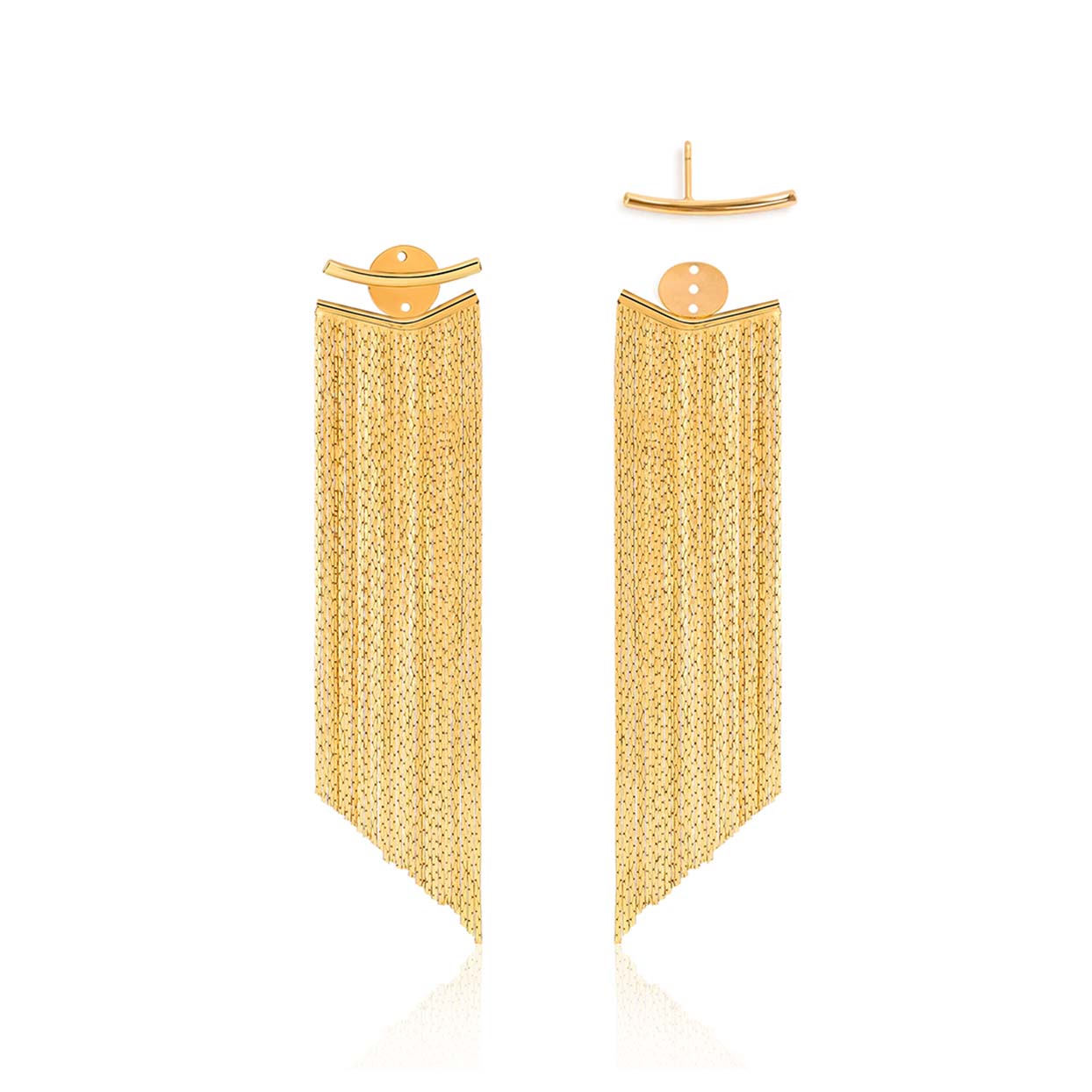 Gold Tassel Dangler Earrings For Women