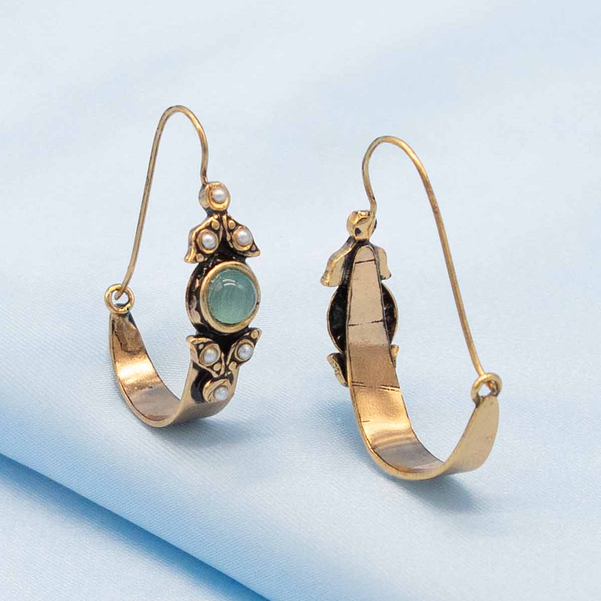 Gold color hoop earrings 