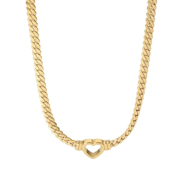 Golden Heart-Link Collar Necklace