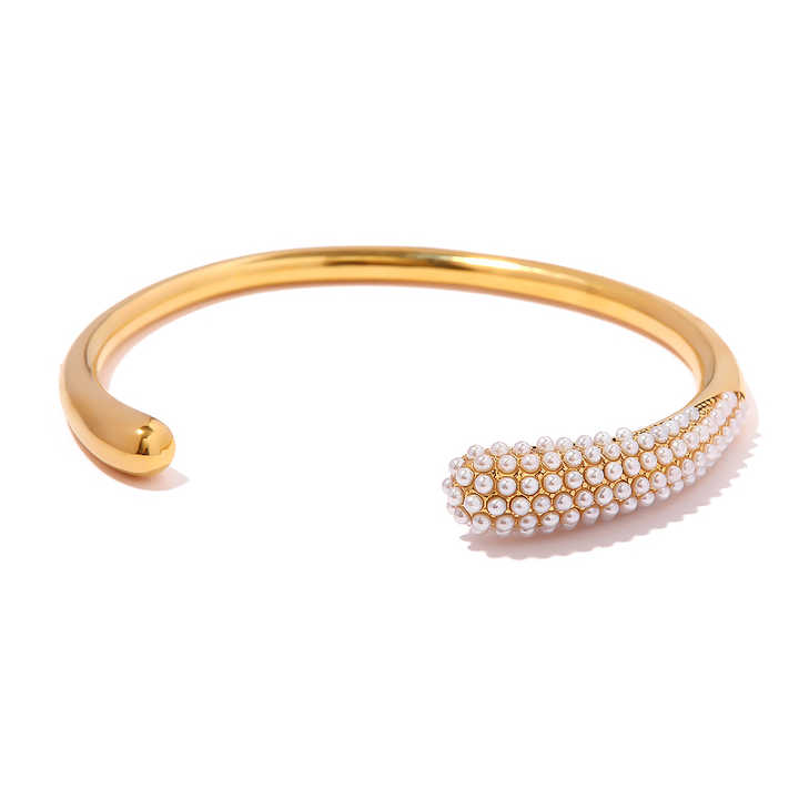 Nia Gold Pearl Cuff Bracelet for Women