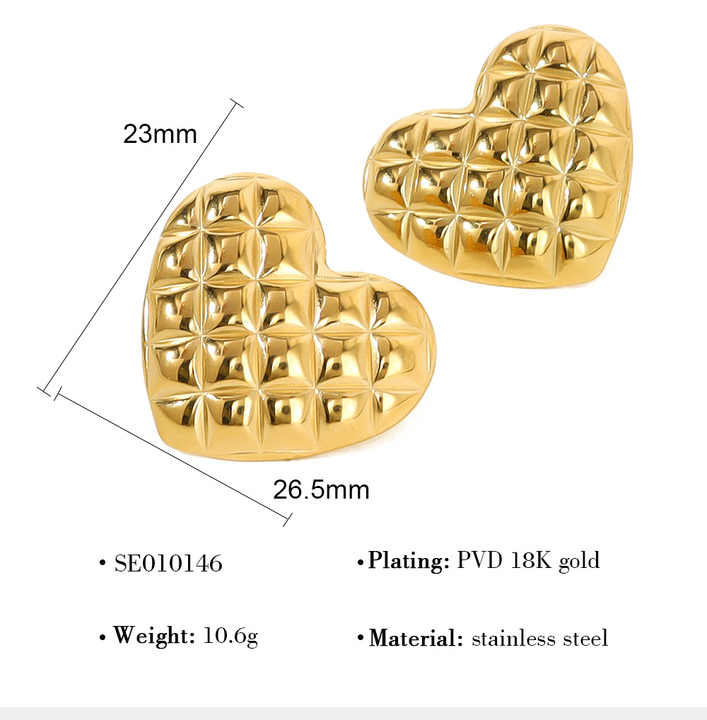 Nova Gold Heart Statement Earrings