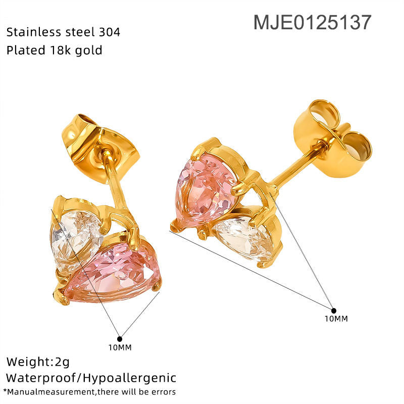 Zyra Petite Crystal Earring Set – Pack of 4 Gold-Tone Studs