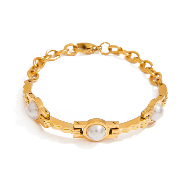 Ada Gold Pearl Chain Bracelet for Women
