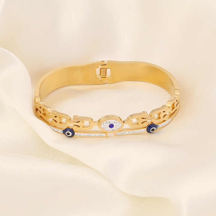 Skye Gold Evil Eye Fashion Bangle - Amalfa