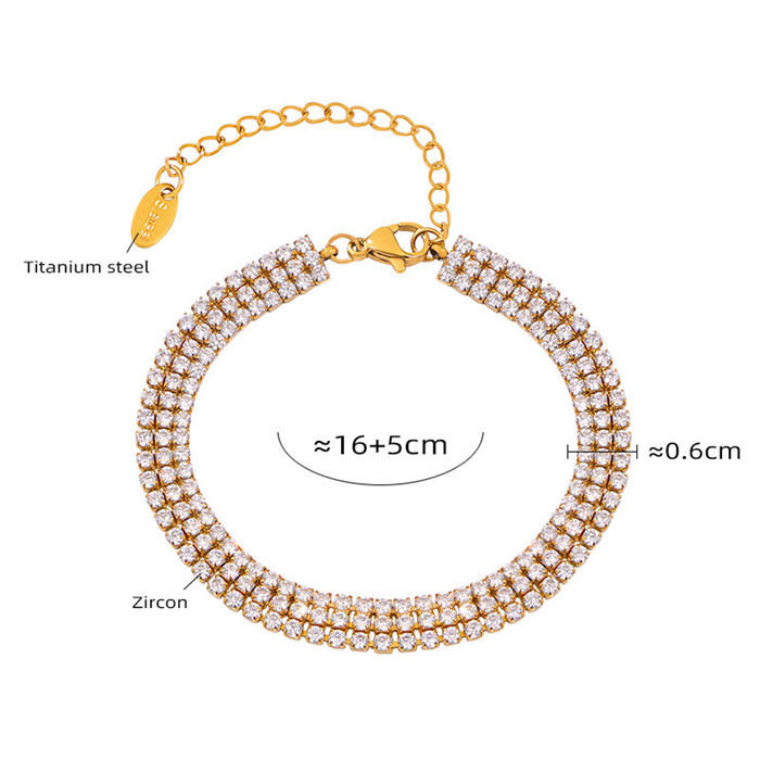 Clara Gold Zircon Tennis Bracelet for Women