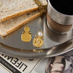 Athena Pearl Coin Earrings