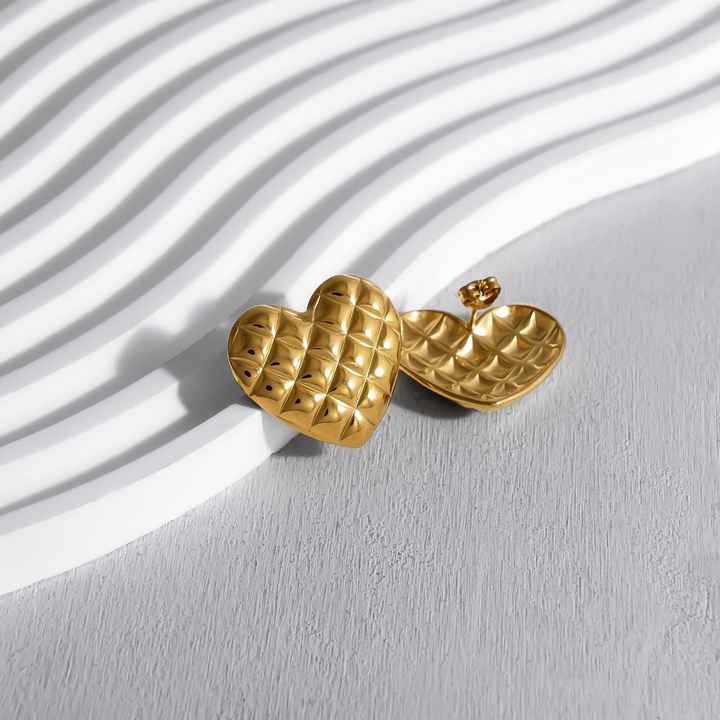 Nova Gold Heart Statement Earrings