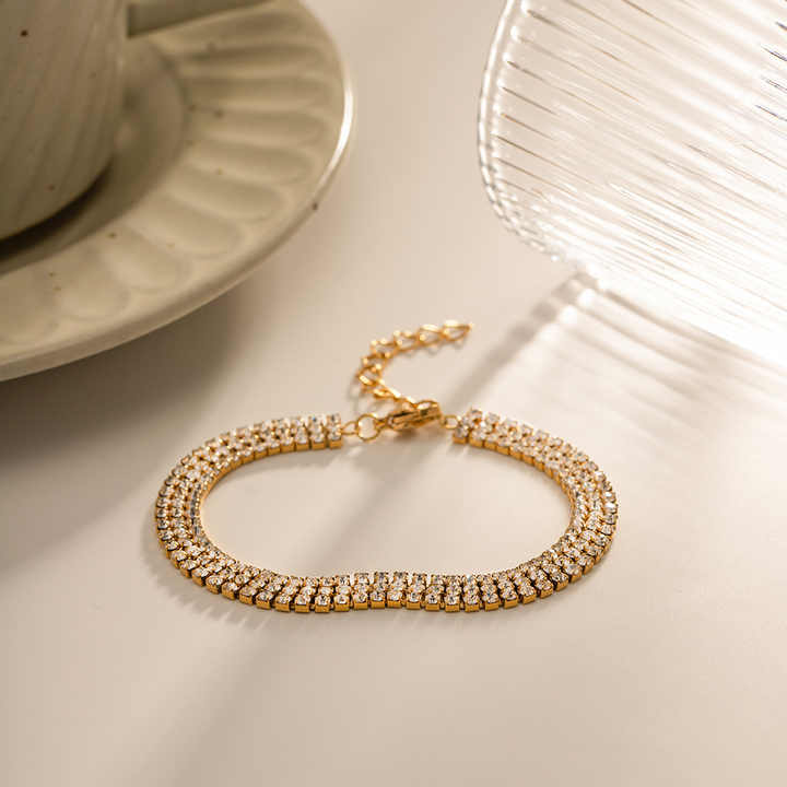 Clara Gold Zircon Tennis Bracelet for Women