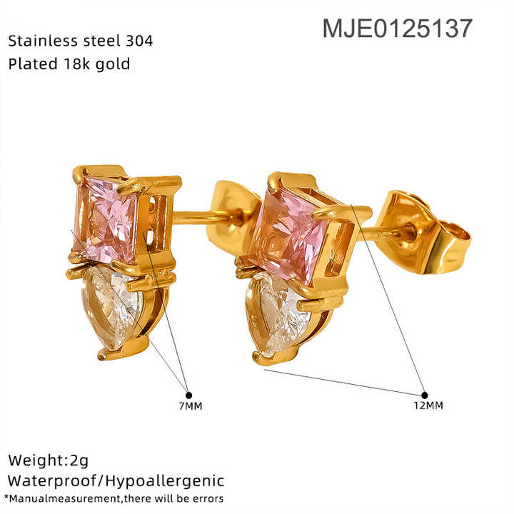 Zyra Petite Crystal Earring Set – Pack of 4 Gold-Tone Studs