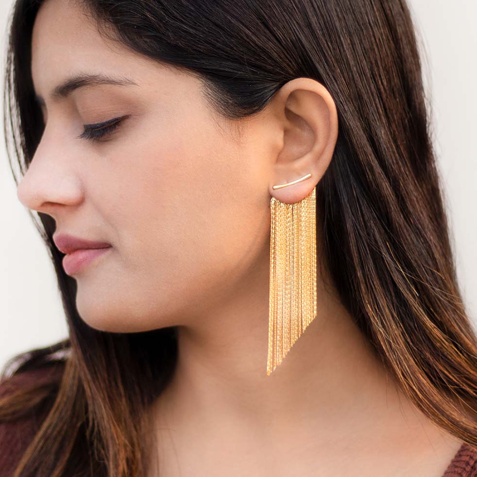 Light gold dangler earrings
