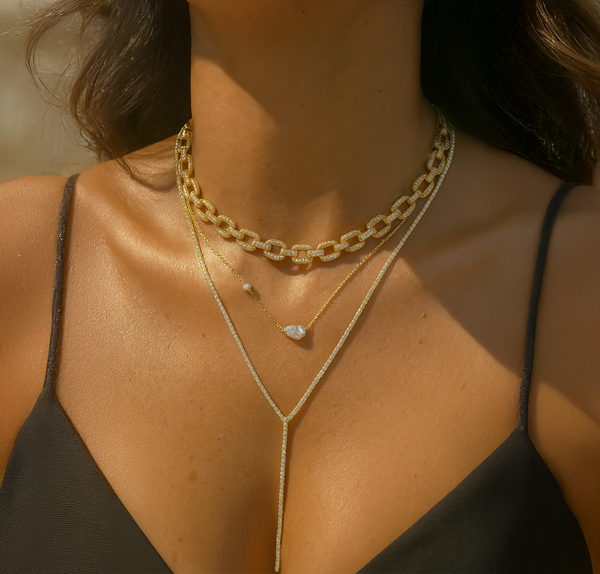 Lina Multi-Layered Necklace Stack for Women - Amalfa