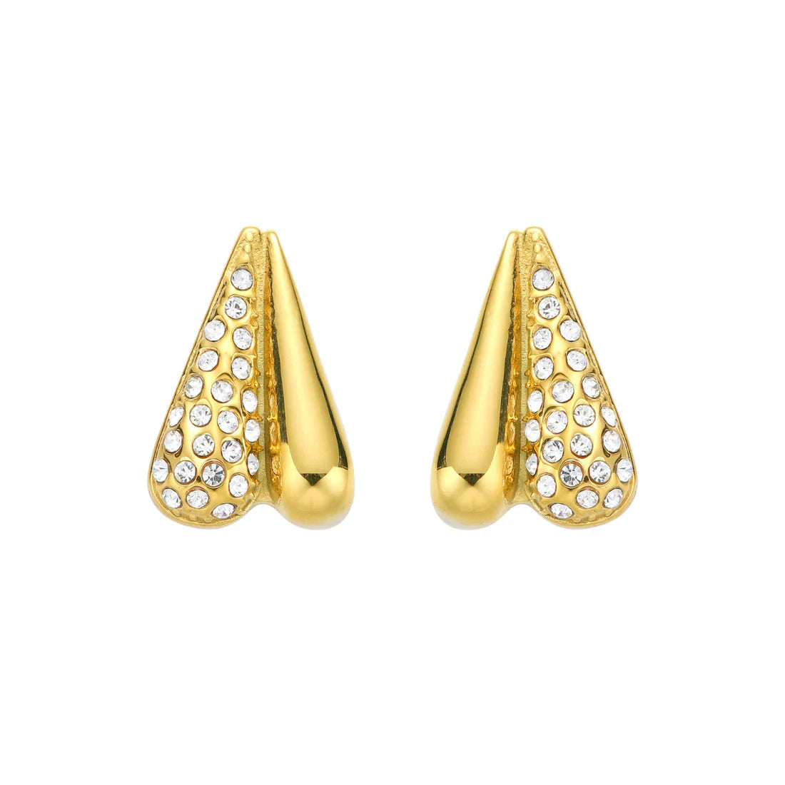 Pave Dipped Heart Earrings