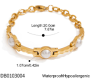 Ada Gold Pearl Chain Bracelet for Women