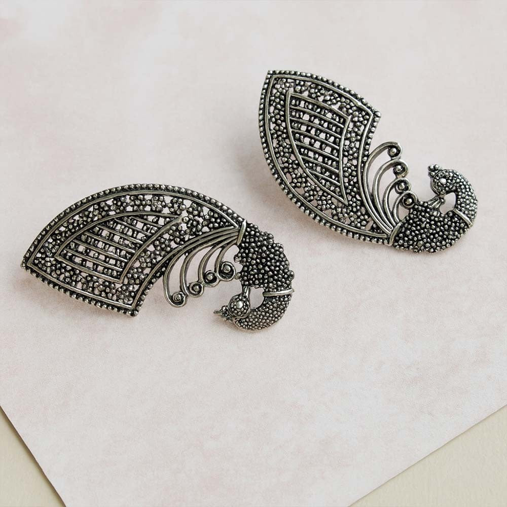 Silver Oxidised Earrrings 