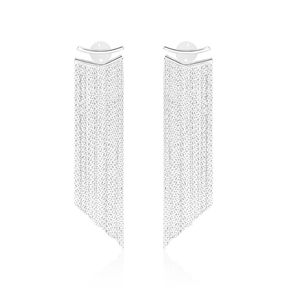 Silver Tassel Dangler Earrings