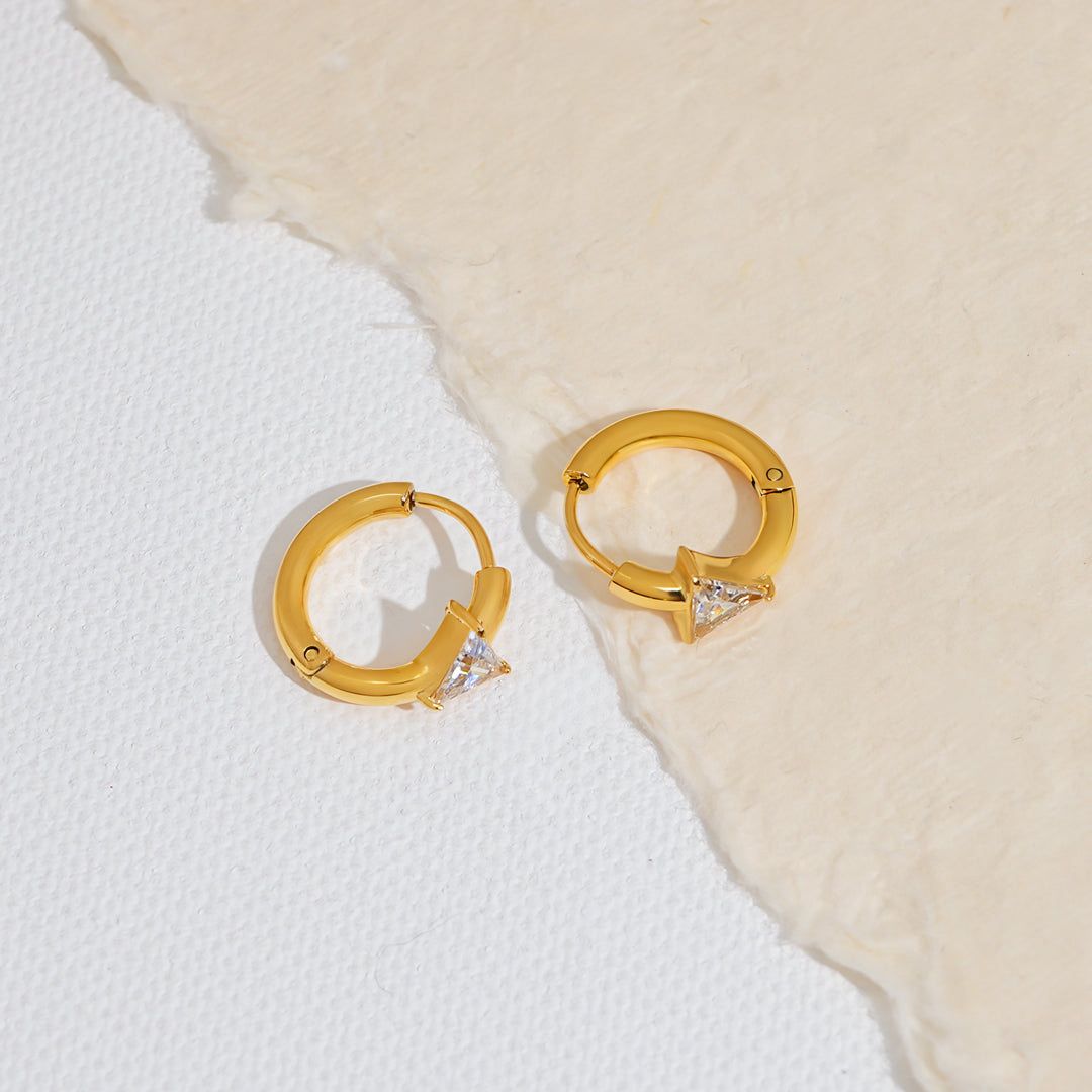 Zaria Trillion-Cut Hoop Earrings