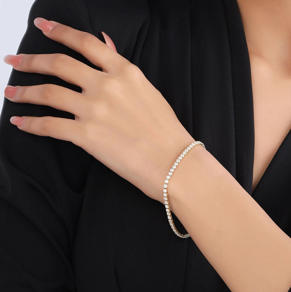 Zirconia Ring and Bracelet Set for Women