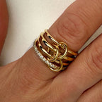 Double Link Pave Chain Band Ring - Amalfa