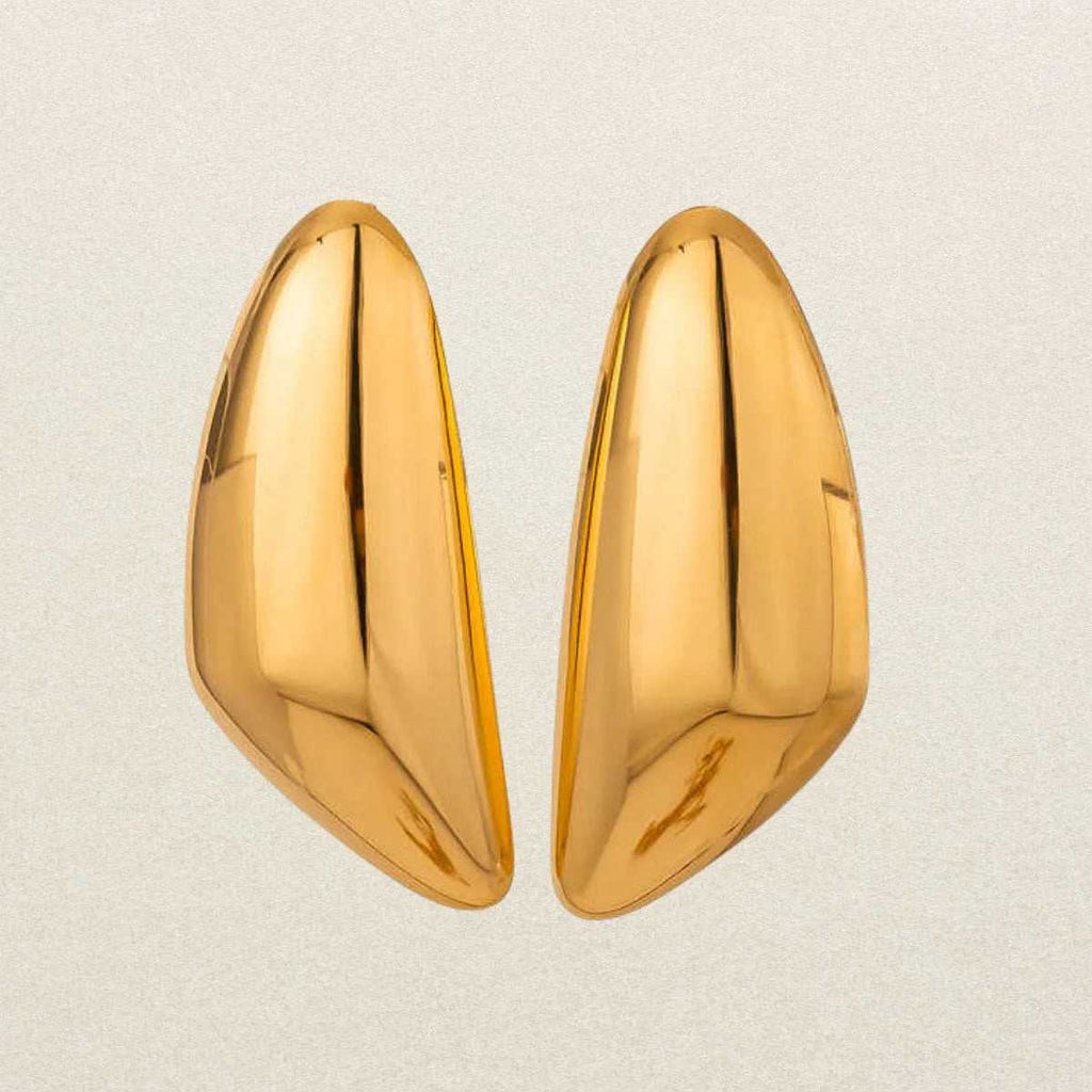 Sculpted Shield Drop Earrings For Women