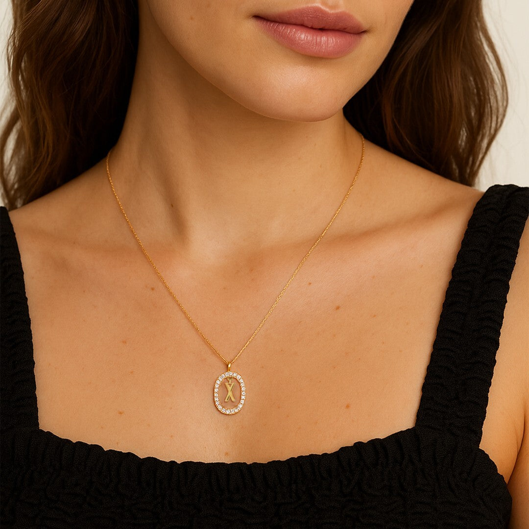 gold necklace with a pendant
