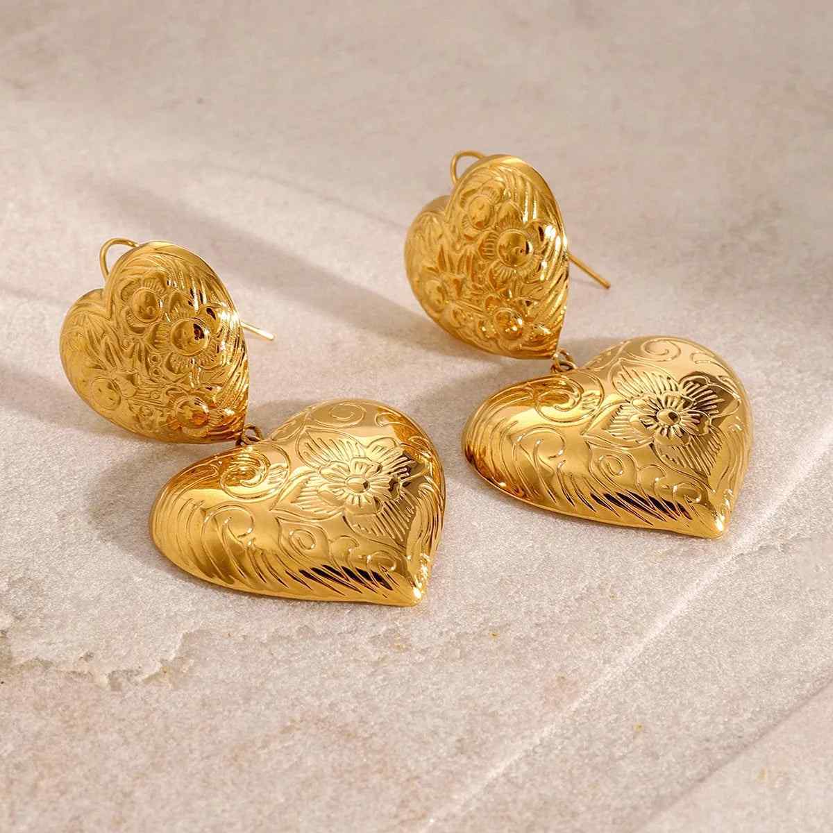 heart drop earrings