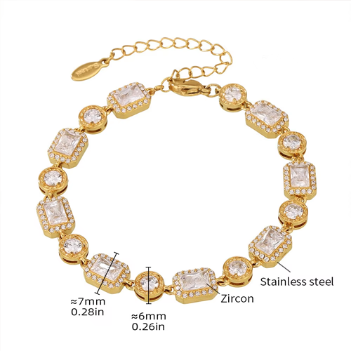 Arden Gold Zircon Chain Bracelet For Women