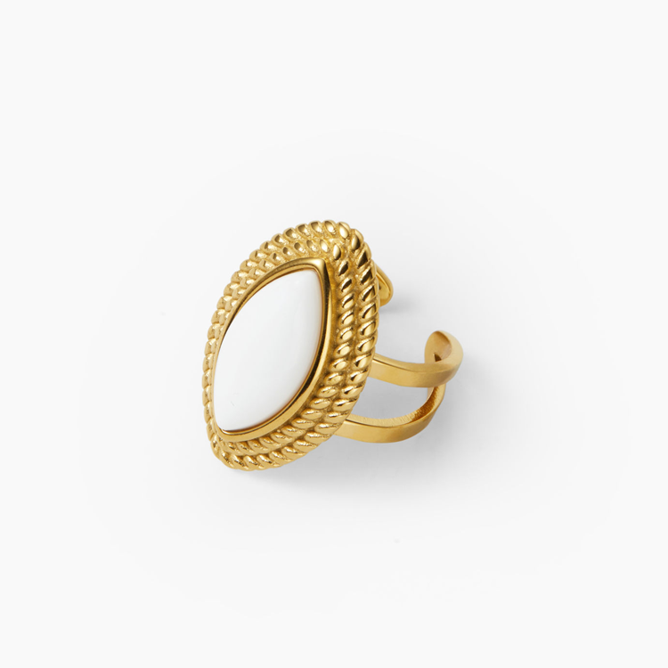 Ora White Stone Statement Ring for Women