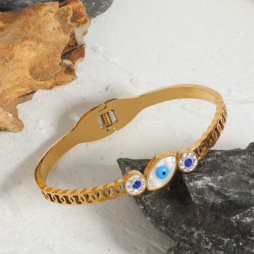 Delphine Gold Blue Evil Eye Bracelet