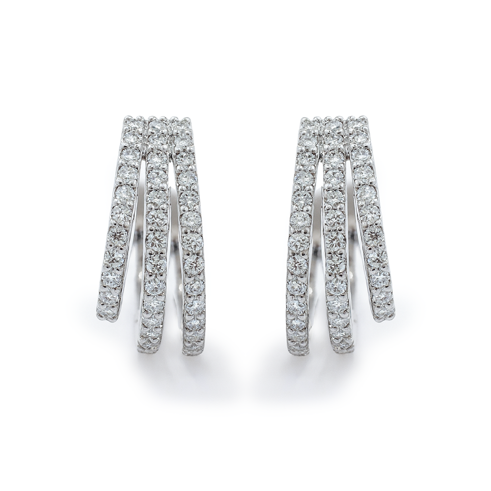 Lumea Triple Spark Diamond Huggie Hoops