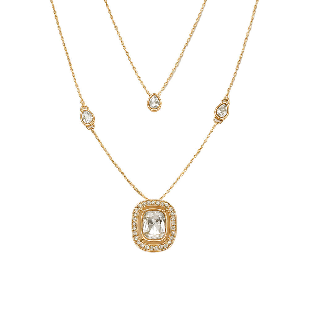 Elowen Stylish Gold Layered Pendant Necklace