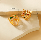 Koi Royal Bold Gold Panther Ring for Women - Amalfa