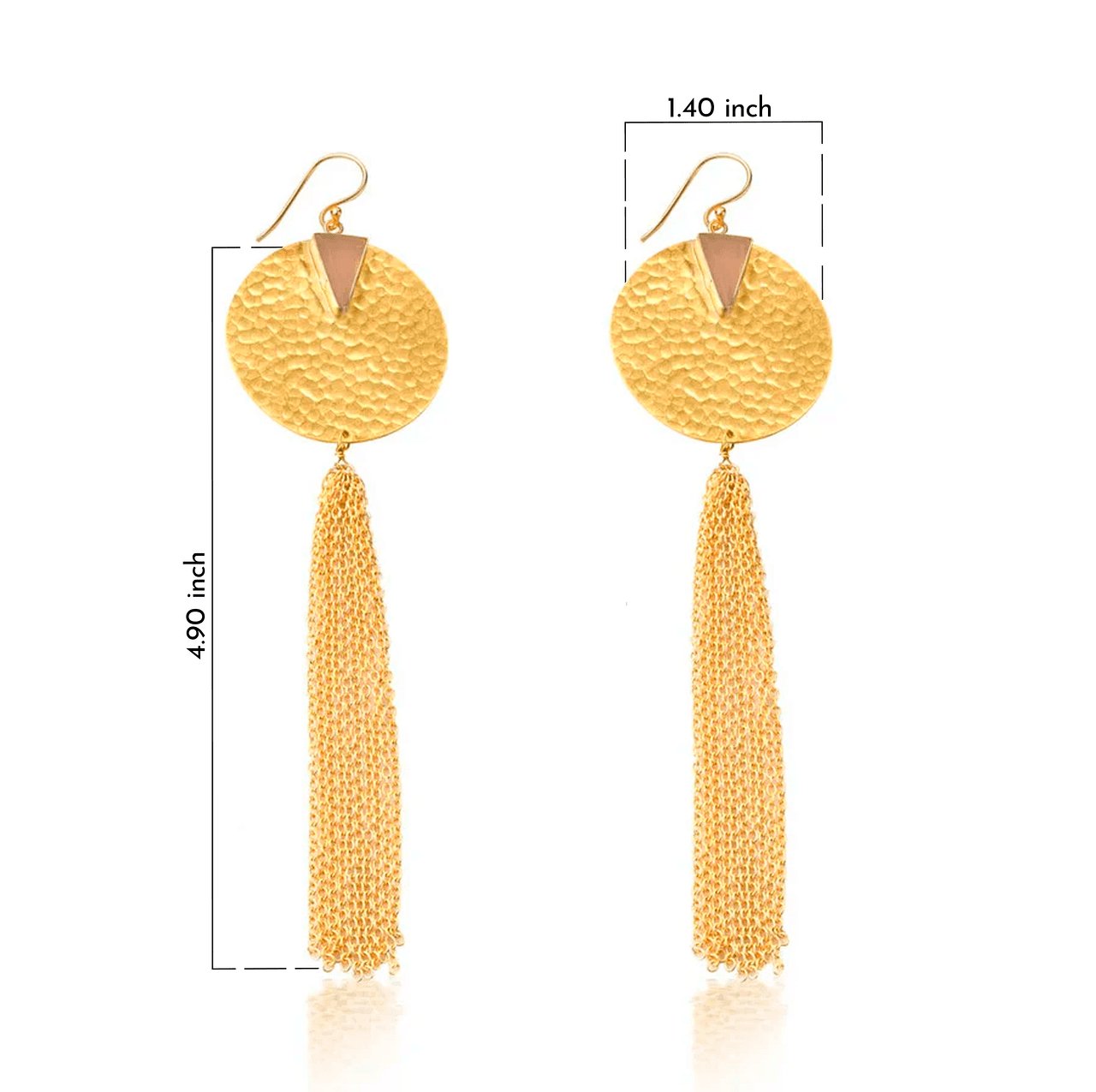 Ness Luxe Gold Tassel Dangle Earrings