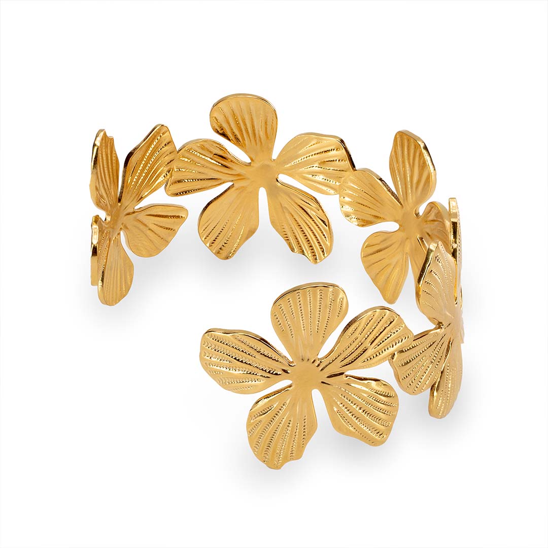 Olivia’s Floral 18k Gold Cuff Bracelet