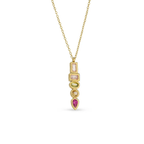 Gold necklace with gemstone pendant