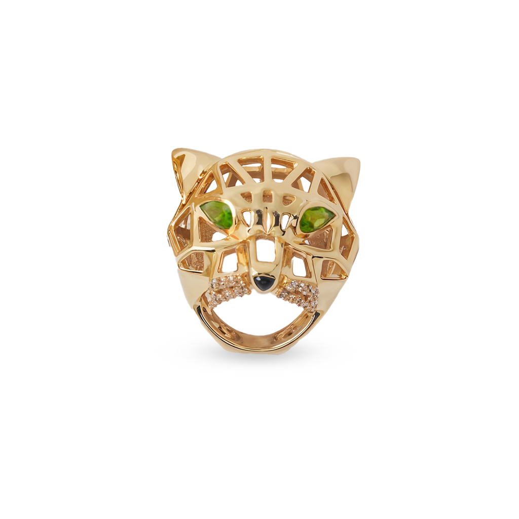Koi Royal Bold Gold Panther Ring for Women - Amalfa