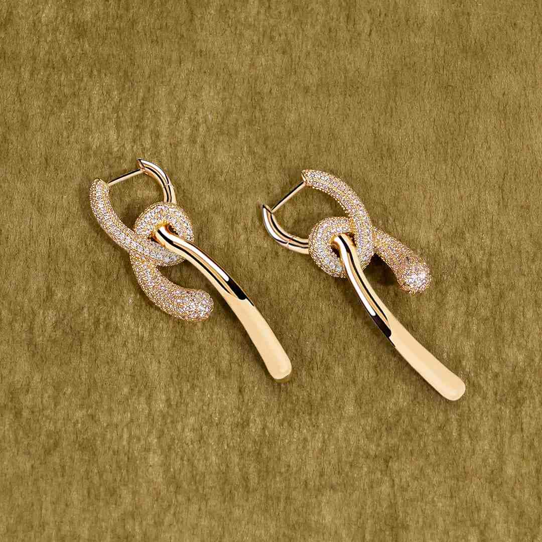 Sculptural Knot Drop Earrings