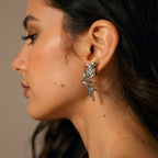 Silver Flow Winged Statement Earrings - Amalfa