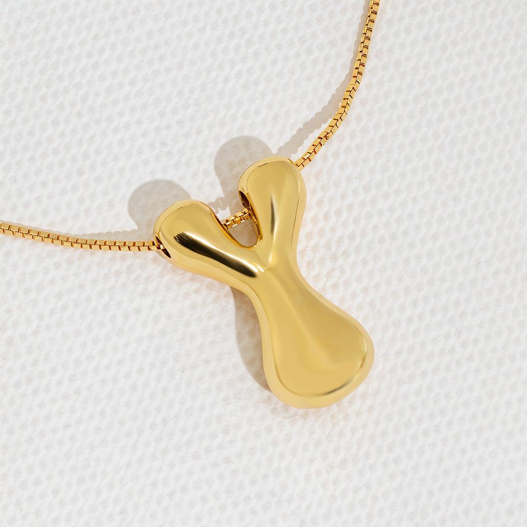 Hana  Bubble Initial necklace