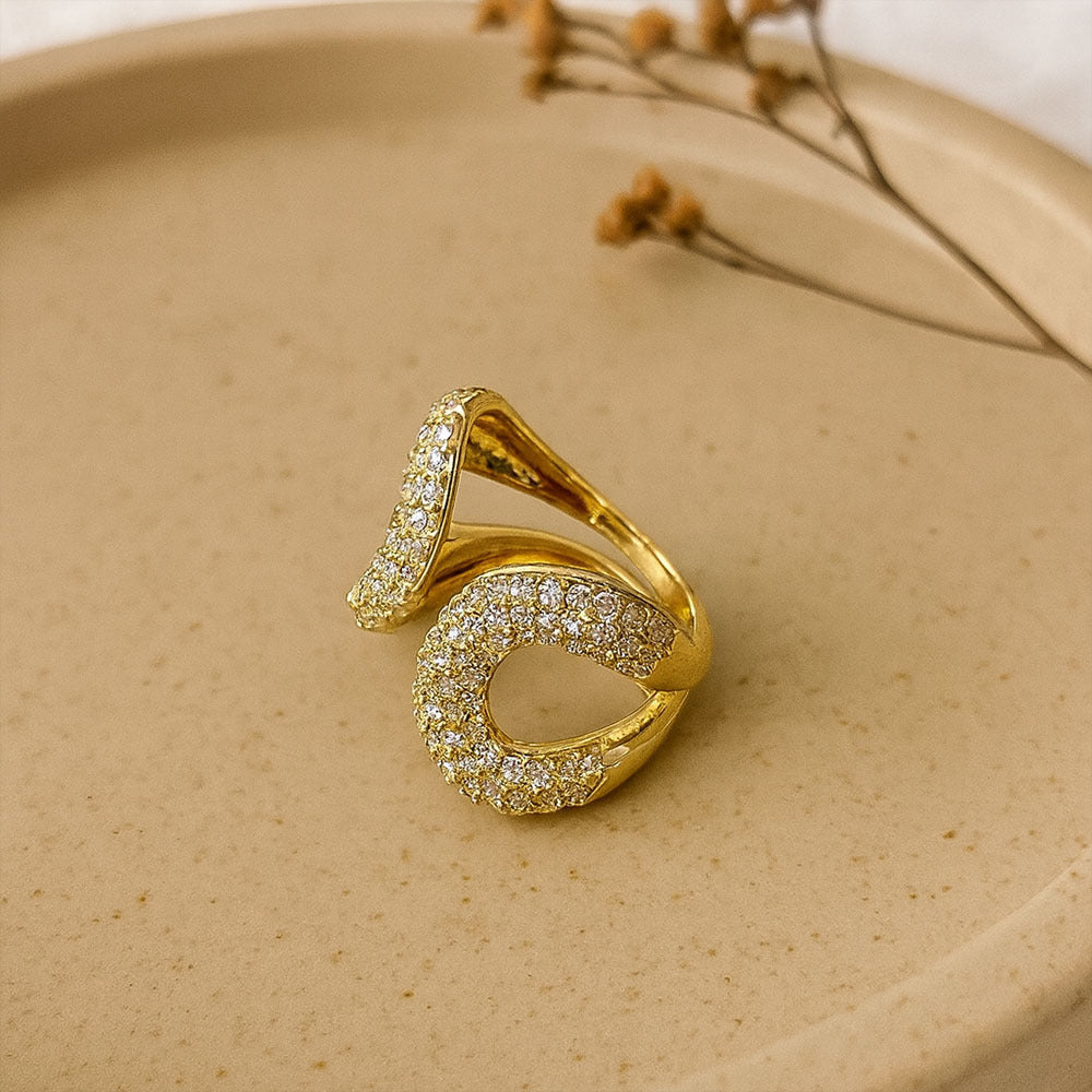 Selena Gold Zircon Adjustable Ring for Women